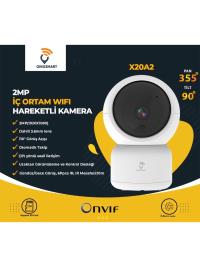 ONIXSMART X20A2 IÇ, Ortam Kablosuz Onvif  2MP PTZ Kamera IP kamera SES ALMA VERME  Mobil Wi-Fi Kamera Bebak kamerası